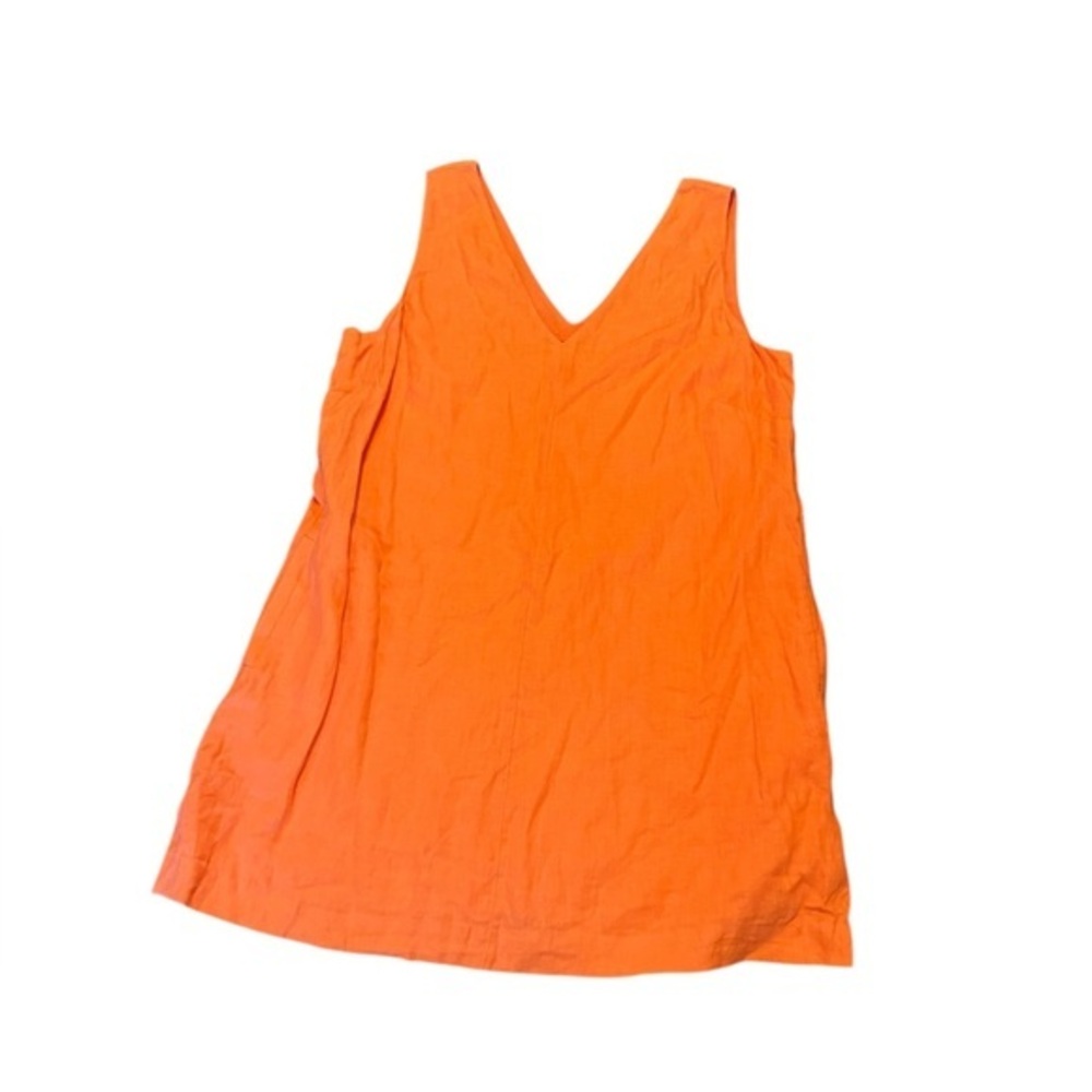 Orange J.Crew 100% Linen V-Neck Shift Dress – Size 2X